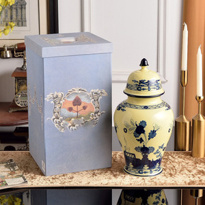 Jarrón de Cerámica Pintado a Mano con Tapa, Diseño Floral Italiano 1735, Jarrón Decorativo para Almacenamiento en el Hogar, Cocina, Sala de Estar, Decoración Italiana - Product Image 6
