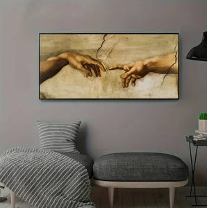 Decoración de pared oblonga lienzo arte moderno Adam lienzo impreso mano de <span class=keywords><strong>Dios</strong></span> arte de pared impresiones - Product Image 2