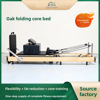 Reformer de Pilates de Roble para Corrección de Postura con Diseño Plegable para Estudios de Danza