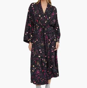 Batas de Baño Largas y Sexys con Estampado Floral Personalizado, Estilo Kimono, Cuello en V, para Mujer, Batas Elegantes de Verano, Batas de Lujo para Mujer, Camisones - Product Image 1