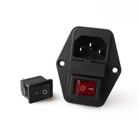 Interface de connecteur d'alimentation électrique LZ-14-F5 C14 250V AC prise fusible interrupteur 3pin prise d'entrée 10A courant nominal prise électrique