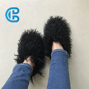 Mode fourrure pantoufle femmes chaussures mongol <span class=keywords><strong>peau</strong></span> de <span class=keywords><strong>mouton</strong></span> diapositives fourrure en peluche maison sandales hiver diapositives pantoufle en gros - Product Image 6
