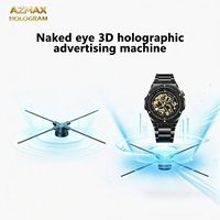 Ventilateur projecteur holographique 3D HD AZMAX 56cm 1104 LED pour publicité, images et vidéos pour magasins, bars, fêtes et entreprises