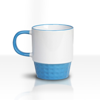 Mug en céramique 12 oz avec anse colorée, vierge pour sublimation, personnalisable pour commande en gros, image de marque d'entreprise, cadeaux d'affaires