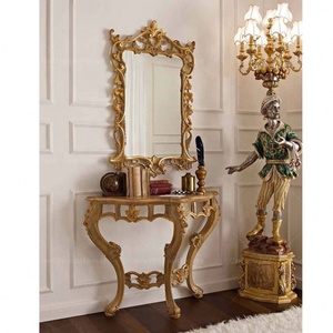 <span class=keywords><strong>Console</strong></span> de miroir de salon en or antique de luxe française - Product Image 1