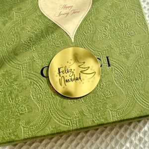 ของตกแต่งเค้กอะคริลิครูปน้ำผึ้งและน้ำหวาน สำหรับคริสต์มาสและงานวันเกิด ปี 2026 ท็อปเปอร์คัพเค้กทรงกลมสีทอง - Product Image 4