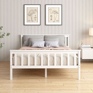 2024 Lit Double en Bois Blanc pour Adultes,/Enfants/Adolescents Meubles de Maison Style Moderne Plate-Forme en Bois Massif Cadres de Lit - Product Image 4