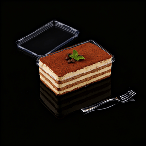 Wholesale Mousse Dessert Candy Biscuit Packaging Plastic Box Transparent Rectangular <strong>Cake</strong> Plastic <strong>Container</strong> - Product Image 5