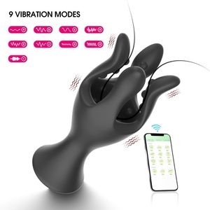 Jouet de plaisir masculin contrôlé par application, 9 fréquences, stimulateur de pénis vibrant en silicone pour hommes, <span class=keywords><strong>auto</strong></span>-masturbation - Product Image 2