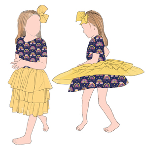 Nuovi Vestiti Tutu in Tulle a <span class=keywords><strong>3</strong></span> Strati con <span class=keywords><strong>Maniche</strong></span> Corte e Volant Personalizzati Super Confortevoli per Bambine 2026 - Product Image 6