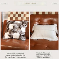 Coussin décoratif haut de gamme en fourrure de renard brun, doux pour la peau, pour le soutien lombaire