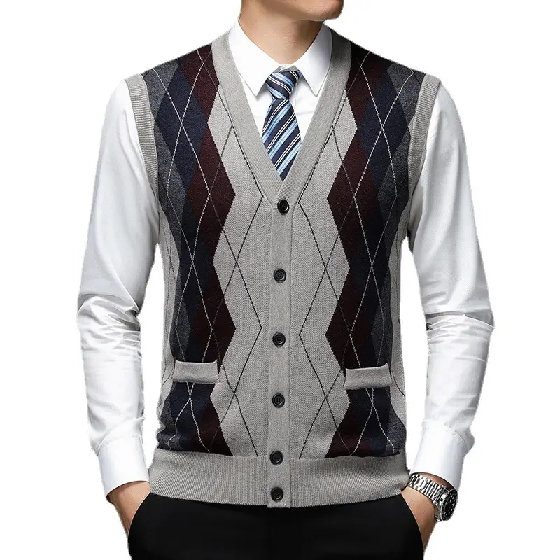 EVERLAND OEM sueter hombre designer sweater vest men thick warm business bottom shirt plus size knit mens sweaters