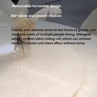 Weißer Eisjade Minimalistischer Moderner Esstisch mit Drehbarer Marmorplatte und Stuhlset für Villa und Große Apartments