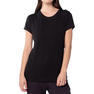 T-shirts à col rond pour femmes, coupe classique, jersey de coton et élasthanne, respirant, manches courtes, pour entraînement, yoga, sommeil, lot multiple - Product Image 2