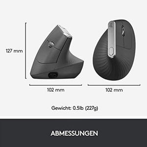 Souris verticale sans fil pour bureau, design ergonomique, noire, avec 2.4g Mx Vertical Mx Vertical - Product Image 3