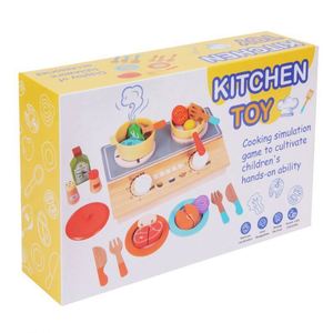 Ensemble de cuisine en bois pour enfants, casseroles, poêles, assiettes, jouet éducatif pour la cuisine, design créatif et mignon pour les tout-petits, garçons et filles de 3 ans et plus - Product Image 6