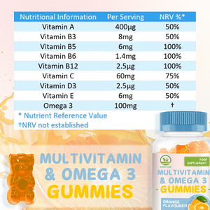 Gomitas multivitamínicas para niños de grado alimenticio de alta calidad, gomitas de vitamina Omega 3, gomitas multivitamínicas para niños, mejoran la inmunidad - Product Image 3
