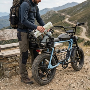 Vélo électrique tout-terrain à pneus larges de 20 pouces avec transmission à 7 vitesses, Scrambler Ebike pour sentiers de montagne accidentés - Product Image 5