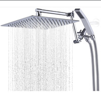 Ensemble de robinetterie de douche thermostatique en laiton avec pommeau de douche carré effet pluie pour projets hôteliers