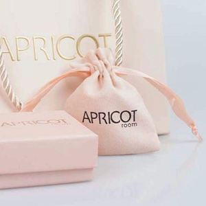 Customized Printed Logo Pink Color Jewellery Packaging Bag Luxury Velvet Necklace <b>Pouch</b> <b>Drawstring</b> Gift <b>Pouch</b> With Silk Ribbon - Product Image 1