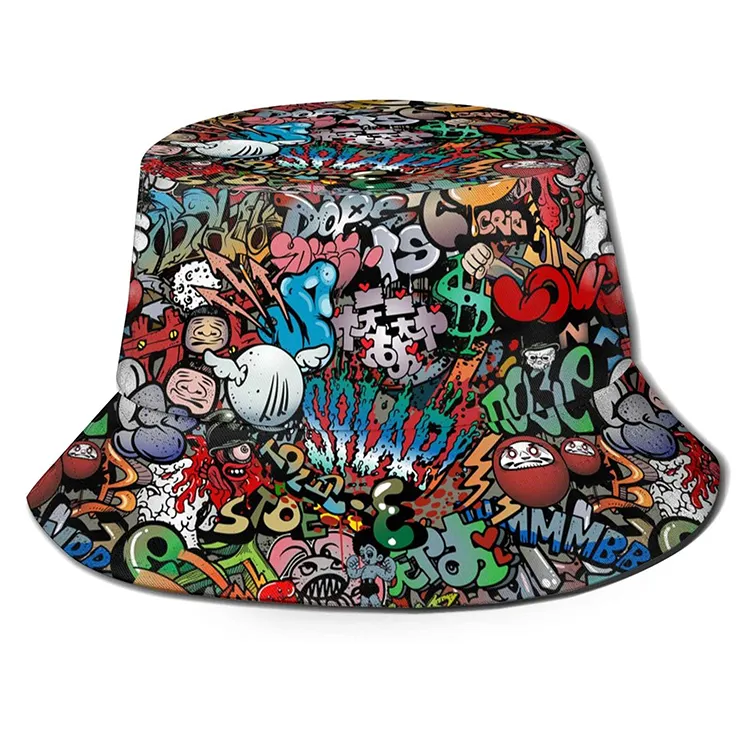 Chapeau de pêcheur décontracté imprimé de soleil sur mesure Designer Fashion Summer Bucket Hat pour adultes et enfants