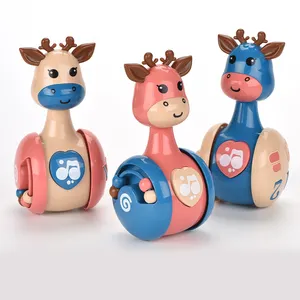 婴儿玩具摇铃经典婴儿玩具可爱鹿不倒翁点头摇滚不倒翁娃娃