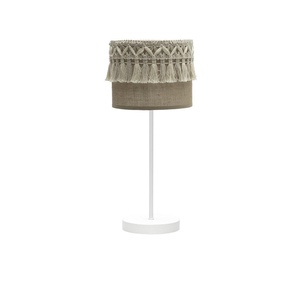 Lampe de table blanche 1xe14, dimensions 43x17x17 cm, avec ruban, idéale pour décorer et apporter de l'éclat aux ambiances - Product Image 1