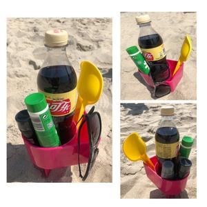 Portavasos de plástico para playa Portavasos de arena multifuncional Colores surtidos para exteriores Logotipo personalizado - Product Image 3
