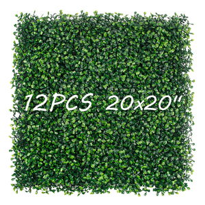 P4 12 Paneles de <span class=keywords><strong>Seto</strong></span> <span class=keywords><strong>Artificial</strong></span> de Boj Verde de 4 Capas Anti-UV, Paneles de Hojas de Plástico para Decoración de Paredes en Fiestas y Bodas - Product Image 6