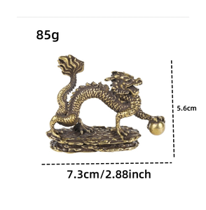 CA 726มังกรจีนมินิทองแดงบริสุทธิ์รูปมังกรรูป<span class=keywords><strong>แบบ</strong></span>การ<span class=keywords><strong>เขียน</strong></span>ไม้บรรทัดความดันทองสัมฤทธิ์เครื่องประดับ - Product Image 2