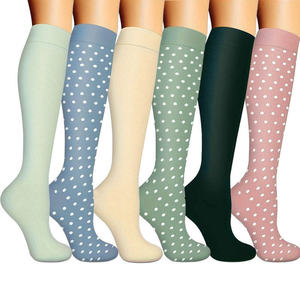 Calcetines de Ciclismo para Mujer BiLu OEM ODM, Calcetines Deportivos Largos hasta la Rodilla, Estampado de Puntos, Ropa de Ciclismo de Alto Rendimiento, Venta al Por Mayor - Product Image 1