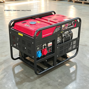 Máy phát điện xăng 15kw khung mở 220V 380V một pha & ba pha làm mát bằng không khí, khởi động điện, dùng cho trang trại, cửa hàng - Product Image 2