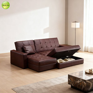 Sofá <span class=keywords><strong>Cama</strong></span> Multifuncional y Económico para Sala de Estar, Sofá Plegable Tapizado con Almacenamiento y Otomana 8020 - Product Image 1