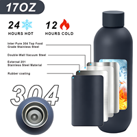 Bouteille d'eau isotherme en acier inoxydable de 17 oz, logo personnalisé par sérigraphie, anti-fuite, gourde de voyage et de sport sous vide