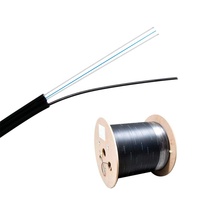 FTTH-Cable de fibra óptica para exteriores, G657A1,G657A2,G652D,1 núcleo, modo único, chaqueta LSZH, acero + fuerza FRP, rollo de 1000 metros