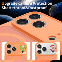 Coque de téléphone magnétique sans fil orange tendance pour iPhone 18 17 Pro Max, finition mate douce au toucher, protection de l'objectif