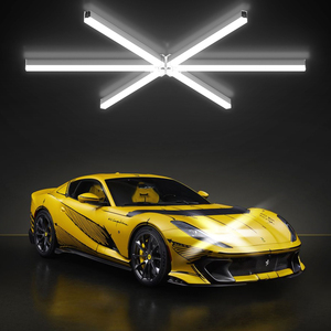 Plafonnier LED hexagonal pour detailing automobile, grille lumineuse haute luminosité pour garage, atelier, et salon de beauté automobile - Product Image 1