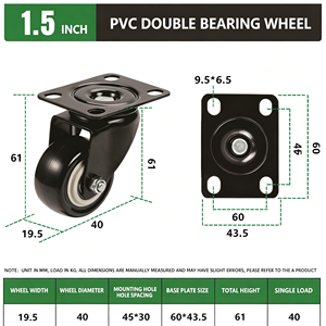 Stainless Steel Iron Nylon Swivel Caster Wheel 125mm Polyurethane Brake Locking Mechanism Industrial Use 250kg Capacity - Product Image 6