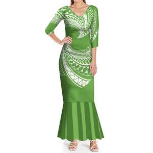 新着ポリネシアドレスサモア部族デザインVネックマキシフィッシュテールドレスエレガントなトランペットマーメイドイブニングプロムドレス - Product Image 2