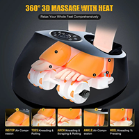 Appareil de massage des pieds et des mollets à enveloppement complet avec coussinets chauffants, télécommande et massage shiatsu électrique