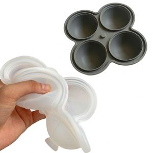 Moule à glaçons en silicone 4 cavités sans BPA, antiadhésif, empilable, démoulage facile, glaçons parfaits, service OEM/ODM pour whisky et cocktails - Product Image 2