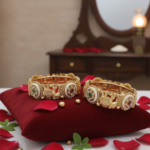 Luxury High Quality Tungsten Gold Plated Original Multi Color <b>Bangles</b> Set <b>Indian</b> Bridal Anniversary Wedding Party Gift Wear - Product Image 3