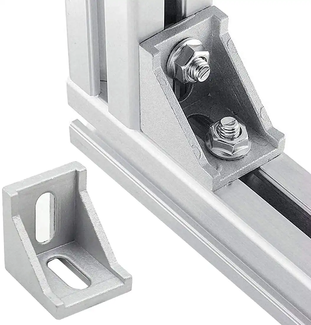 Staffe angolari di collegamento ad angolo retto in metallo a 90 gradi economiche per profilo in alluminio 4040