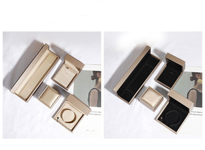 Caja de Anillo de Compromiso de Cuero PU Pequeña, Elegante y Moderna, con Interior de Satén y Logotipo Personalizado, Empaque de Joyería para el Día de San Valentín - Product Image 2