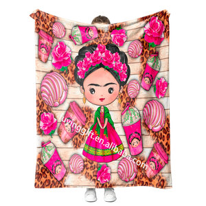 Vente en gros <span class=keywords><strong>de</strong></span> couverture mexicaine la plus récente Personnage alimentaire mexicain Snack Concha Couverture Yoga Canapé Literie Couvertures - Product Image 6