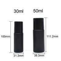Rouleau de verre ambré noir clair vide sur bouteille 30ml 50ml déodorant rouleau bouteille en verre avec boule en plastique