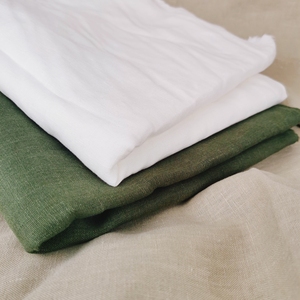 Tela de Lino Blanco 100% Lino Tejido Liso Teñido para Camisas y Vestidos de Niñas/Niños, Lavado a la Piedra - Product Image 1