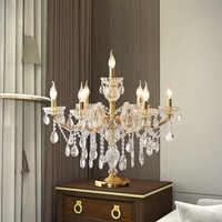 Lampe de table à LED en cristal européen E14 personnalisable en chrome pour l'éclairage décoratif intérieur