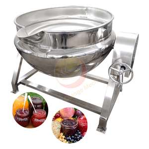 Marmite de cuisson inclinable à double enveloppe avec turbine mélangeuse en acier inoxydable pour la cuisson des sauces - Product Image 1