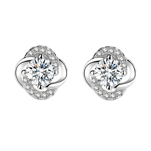 Boucles d'oreilles clous de luxe <span class=keywords><strong>Sunice</strong></span> en argent sterling 999 pour femme, serties de diamants, style japonais et coréen, polyvalentes pour la décoration des oreilles - Product Image 5